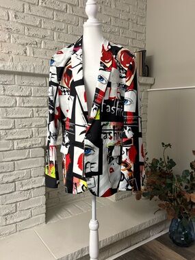 WD·NY | Rare Unisex Fashion Collage Magazine Print Blazer - Pop Art-NWT